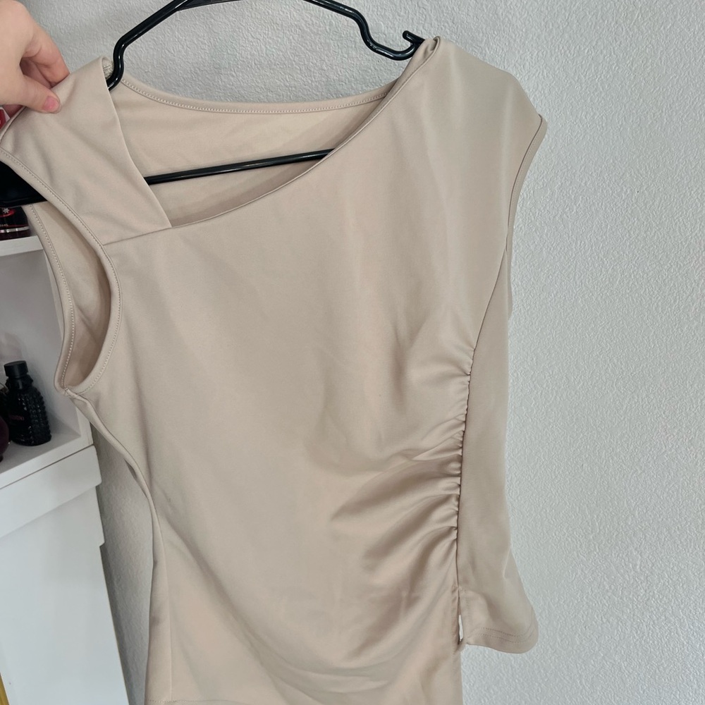 Beige Sleeveless Top